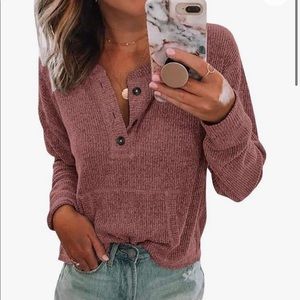 Pink / purple long sleeve henly